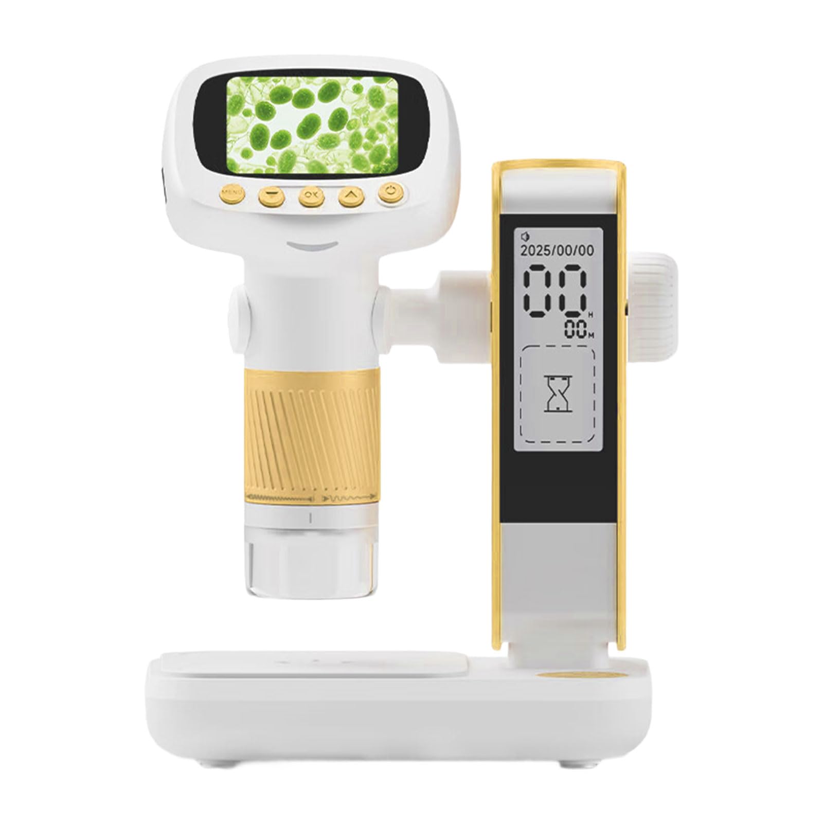 Tsophreniq Yellow Kids Science 1000X Magnifyings Microscope With Camera 2Inch Screen Handheld For Nature Study Children