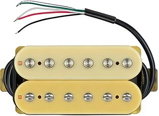 High Output Alnico 5 Humbucker Pickups Set Zebra Color Neck and Bridge Dual Coil Electric Guitar Pickups with Wax Potted Noise Reduction Design (Cream 52mm/2.05in Bridge)