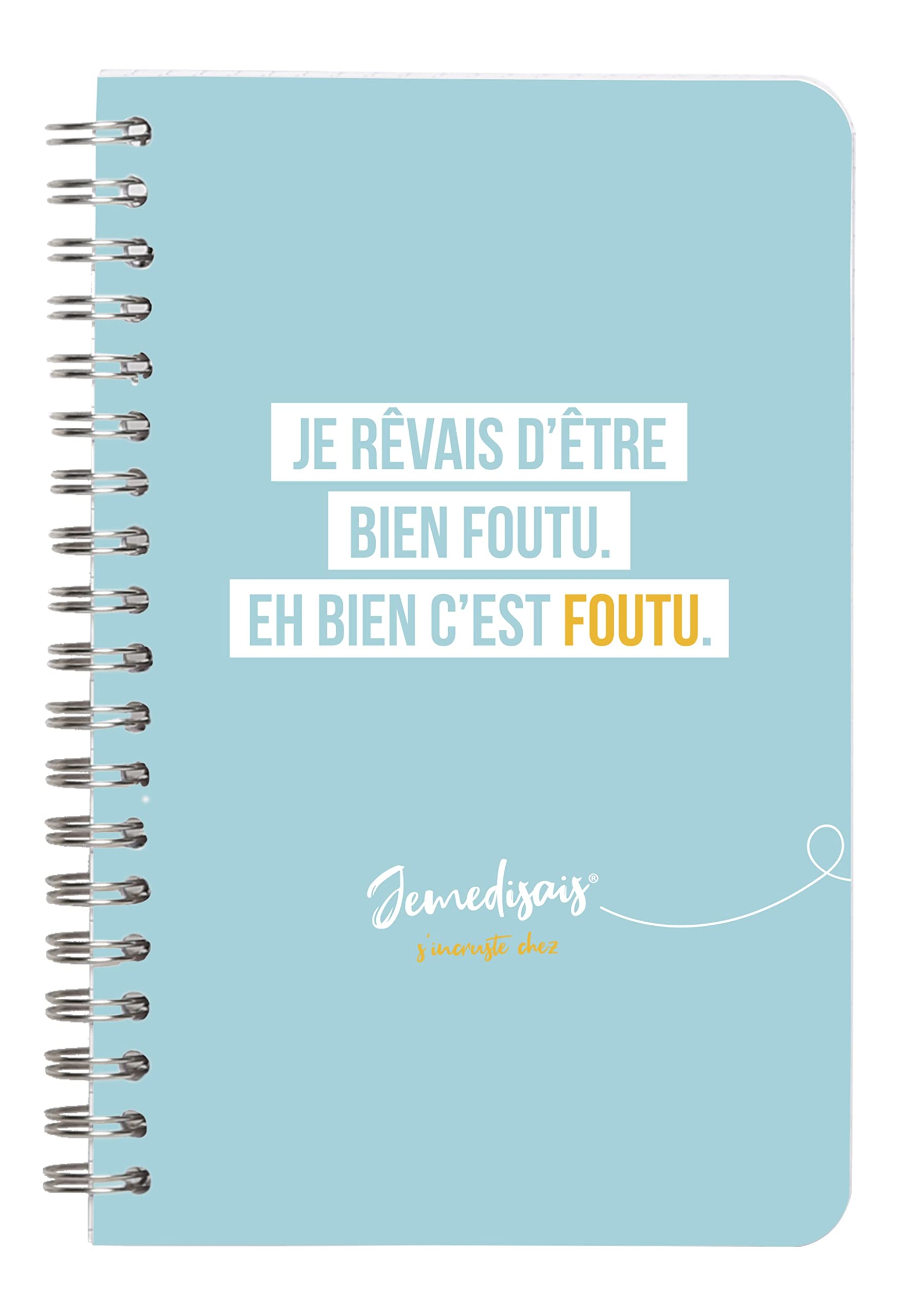 Clairefontaine 116012C - A Spiral Notebook with Original Text - 11x17 cm 100 Lined Pages White Paper 90g - Jemedisais Collection - 4 visuals, random delivery