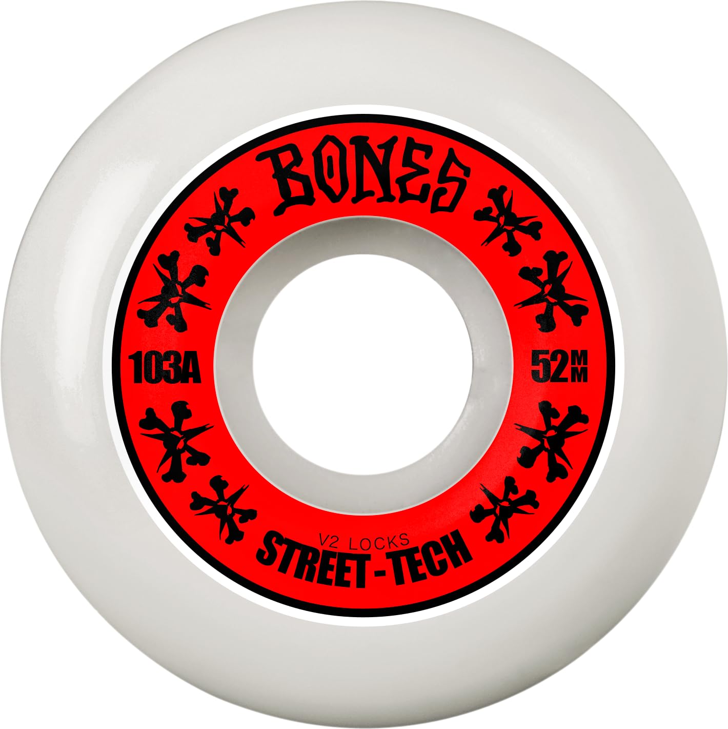 Bones Wheels Street Tech Formula STF Locks Skateboard Wheels, 52mm, 103A, V2 Locks