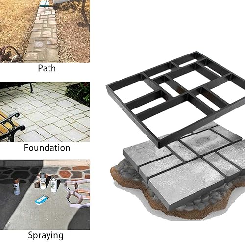 Vista 6 de CJGQ - Moldes reutilizables para camino de concreto tamaño extra grande, pavimentado de peldaños Big square
