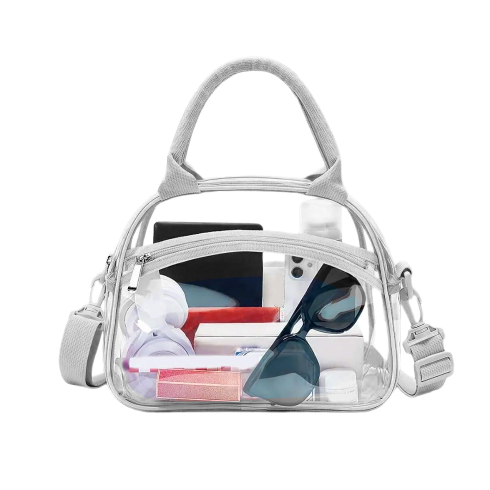 Maxtonser Clear Makeup Bag with Adjustable Straps Travel Cosmetic Bag Large Capacity Toiletry Bag Waterproof Wash Bag for Woman