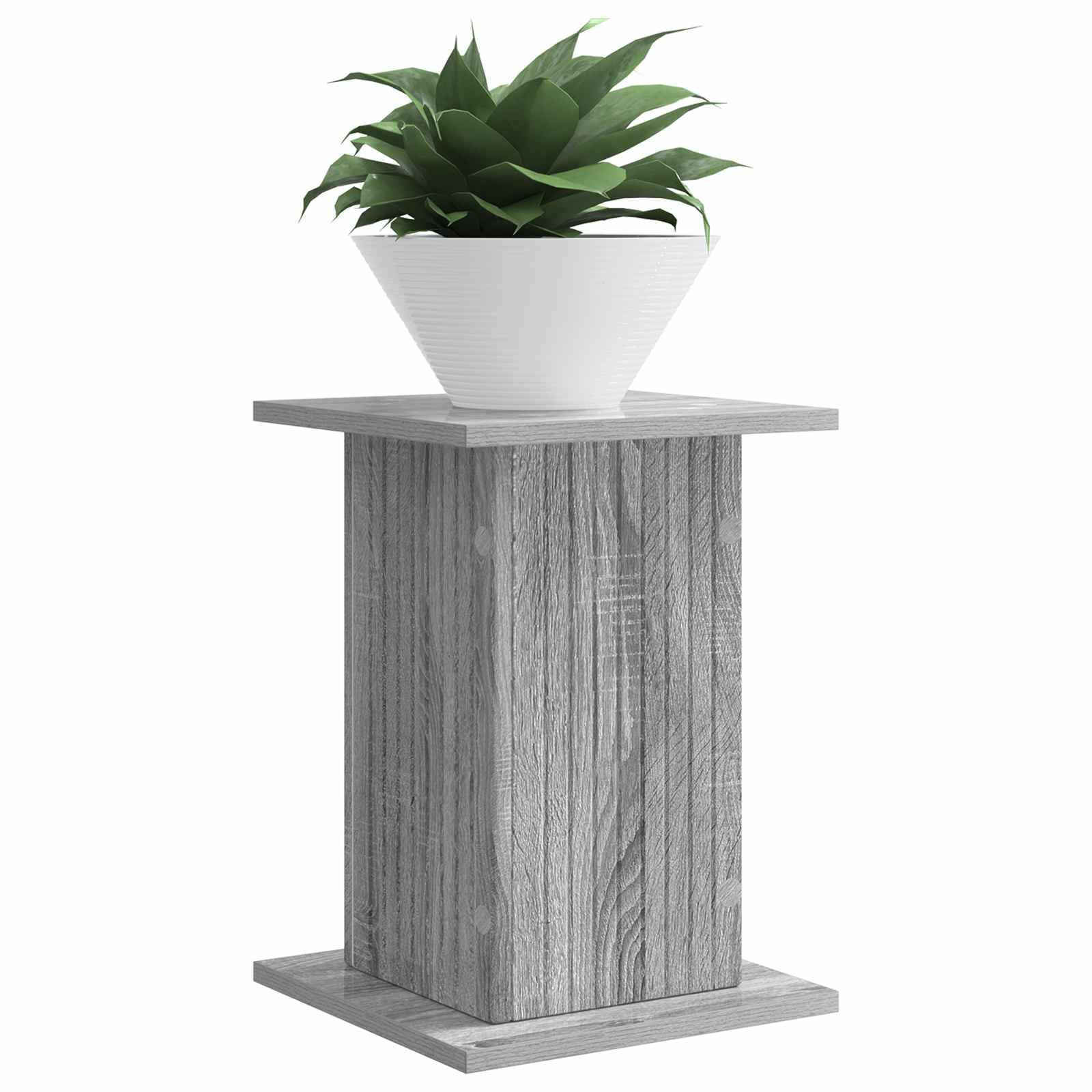 Stojak na rośliny Sonoma szary 30,5 x 30 x 43 cm | Wytrzymałe drewno, odporne na wilgoć, minimalistyczny design, do użytku w pomieszczeniach, łatwe czyszczenie