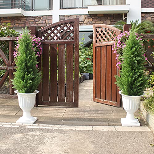 Kissilk Artificial Cedar Pine Tree Silk Tree Arborvitae Tree Perfect Faux Plants Potted Uv Rated Plant For Indoor Outdoor, Home Garden Office Store Decoration,3 Feet-2 Pack (3 Feet-2 Pack) #TOP1