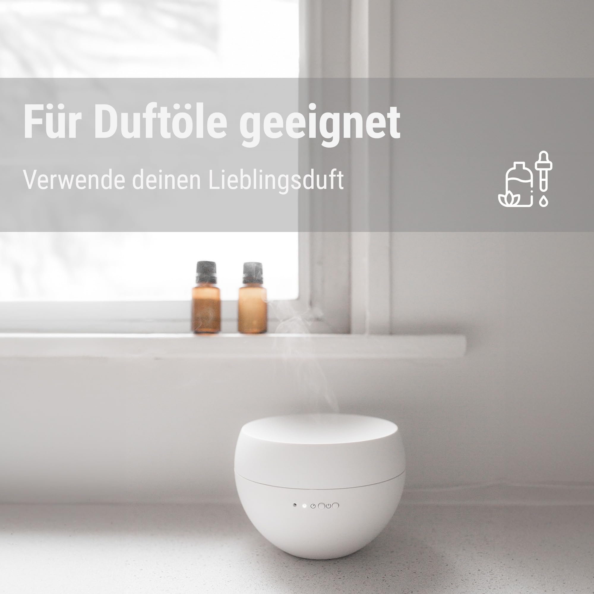 Stadler Form Aroma Diffuser Jasmine, mit Intervall-Modus, für Duftöl geeignet, 24 h Laufzeit, weiss, Weiß