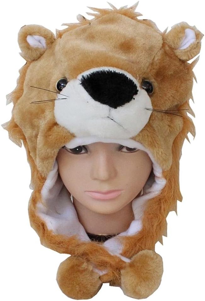 Moda Cube Warm Plush Fur Animal Lion Boys Toddler Men Costumes Winter Hat Beanie Brown
