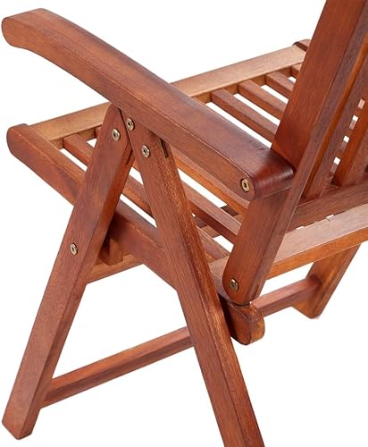 Miniatura 9 de Sillas plegables para patio, sillas de madera para exteriores, sillas reclinables ajustables adecuadas para patio, porche, patio trasero, balcón,