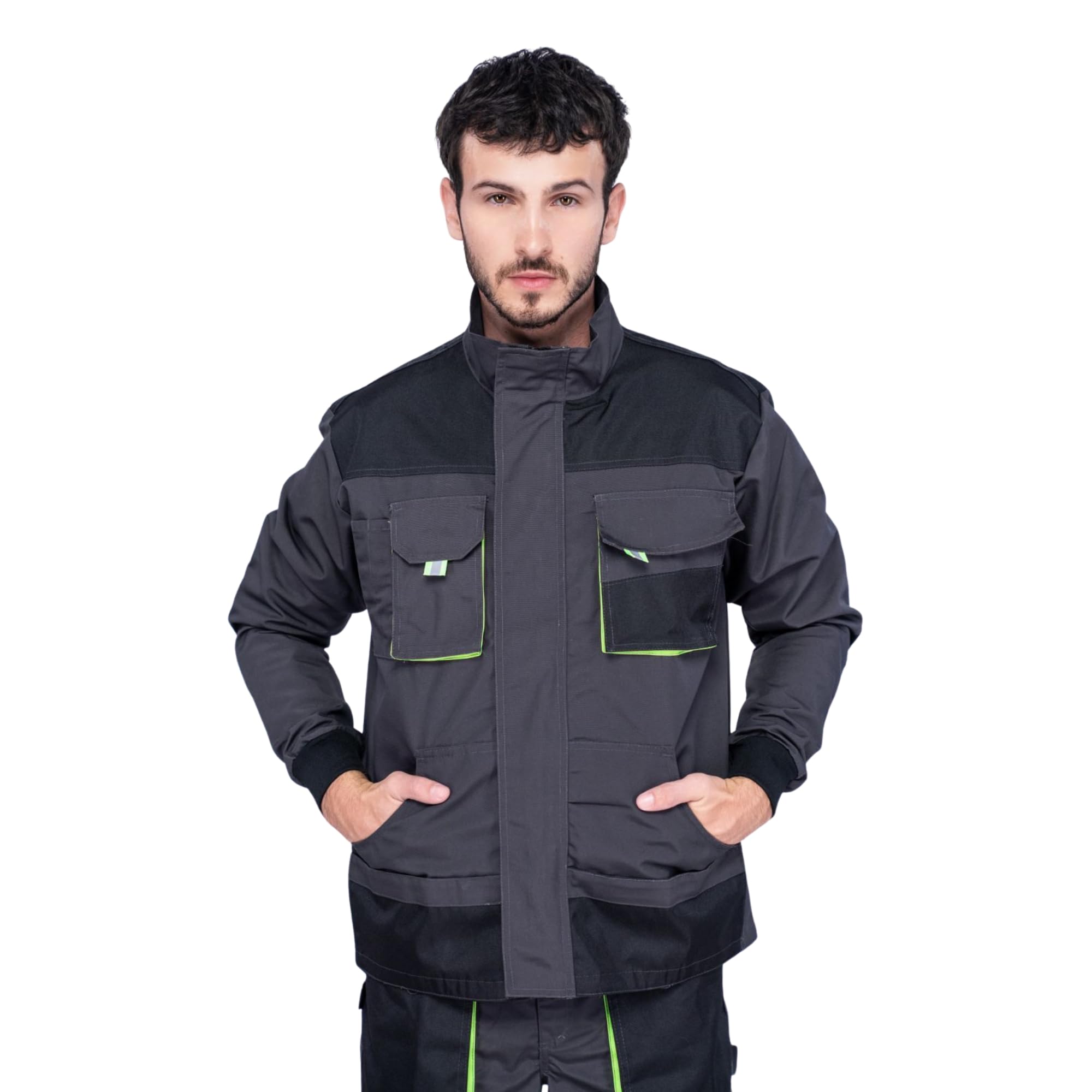 Veste de travail homme, Blouson de travail, Multi Poches, Grande Taille S - XXXL, Manteau de travail, Bleu/Noir/Rouge, Haute qualité Vetement