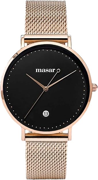 Masar-Orologio da donna-Alexandrie 09-39mm Analog Quartz Maglia milanese  Oro Rosa : Amazon.it: Orologi