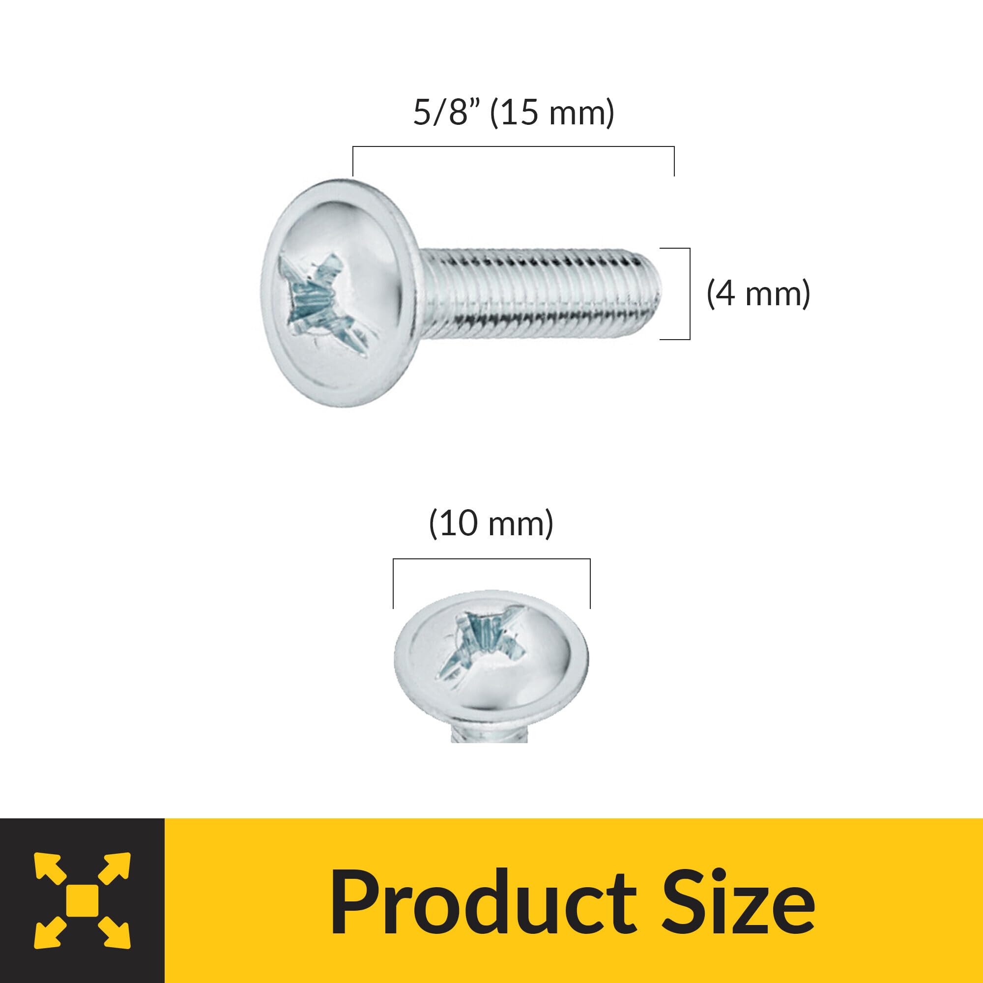 Brixwell SRW448831401 Decorative Hardware Screw,Flat Head, Nickel Plated Pack of 1000