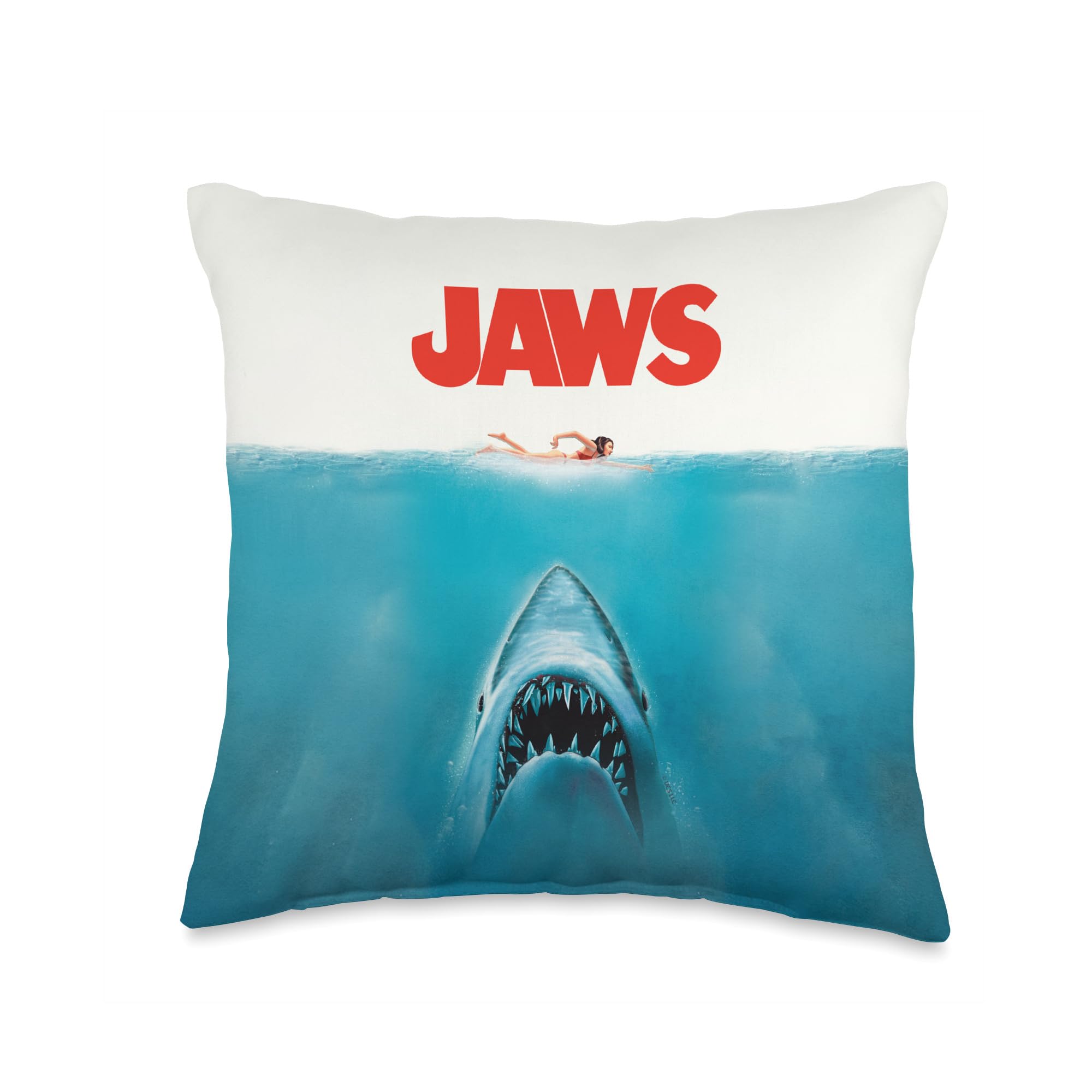 Jaws 50th Anniversary Poster Classic Front & Back Throw Pillow