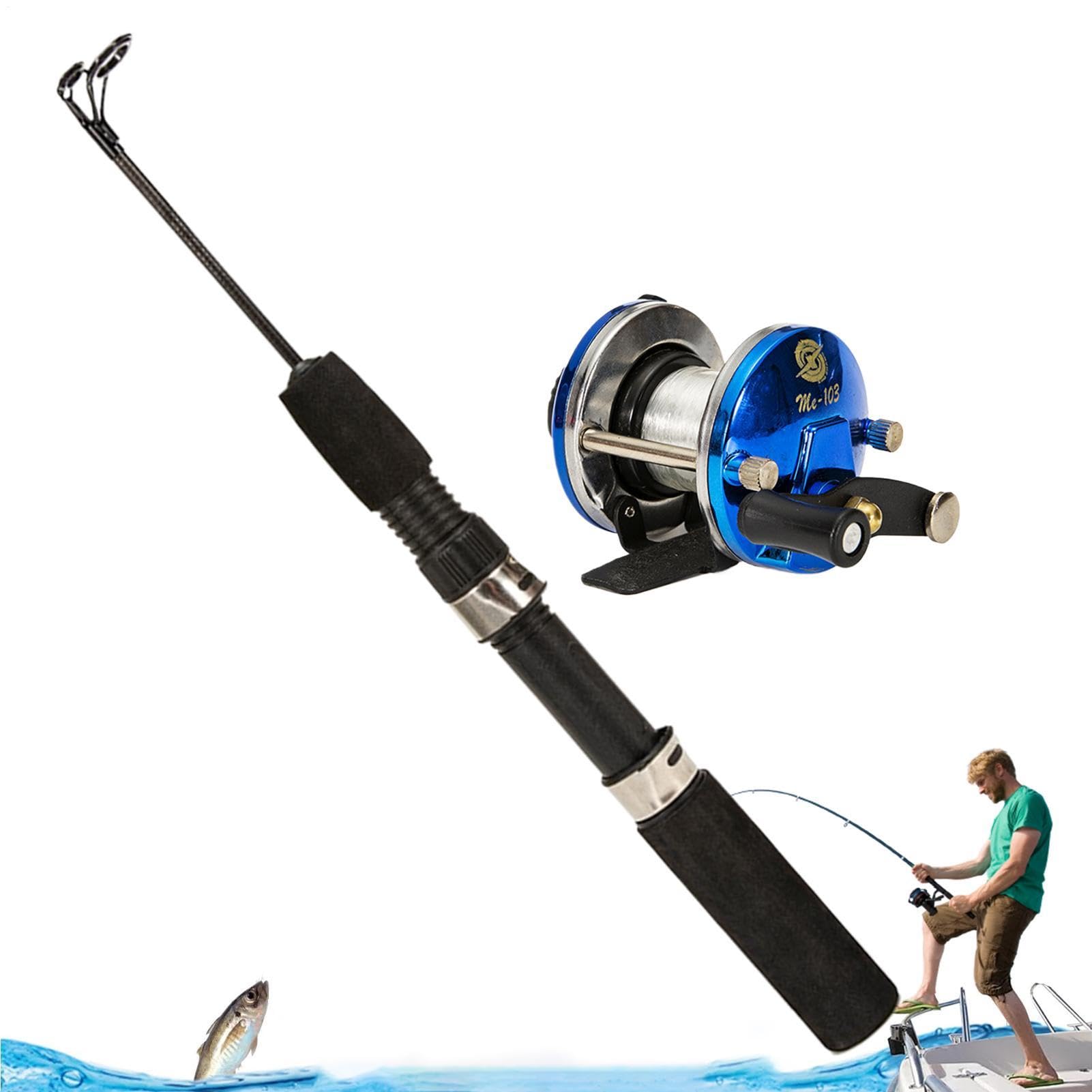Cañas de pescar con carrete extensibles de fibra de carbono para río y mar 8