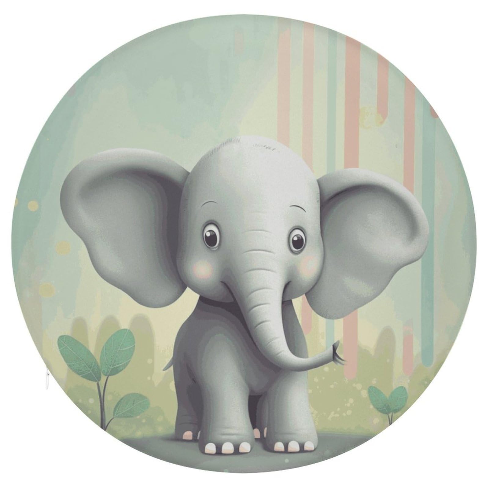 Wsoihfec Style Lovely Elephant Seat Cushion Round Chair Pad