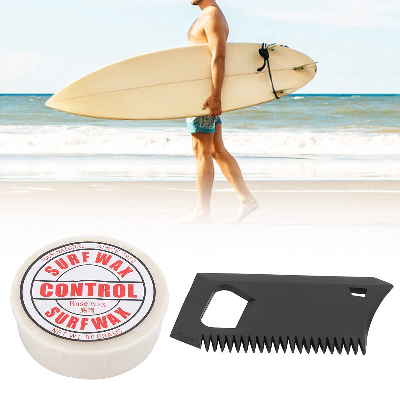 VGEBY Surf Wax Tragbares Anti-Rutsch Paraffin Surf Skateborad Wachs Surfbrettzubehör mit Wachskamm
