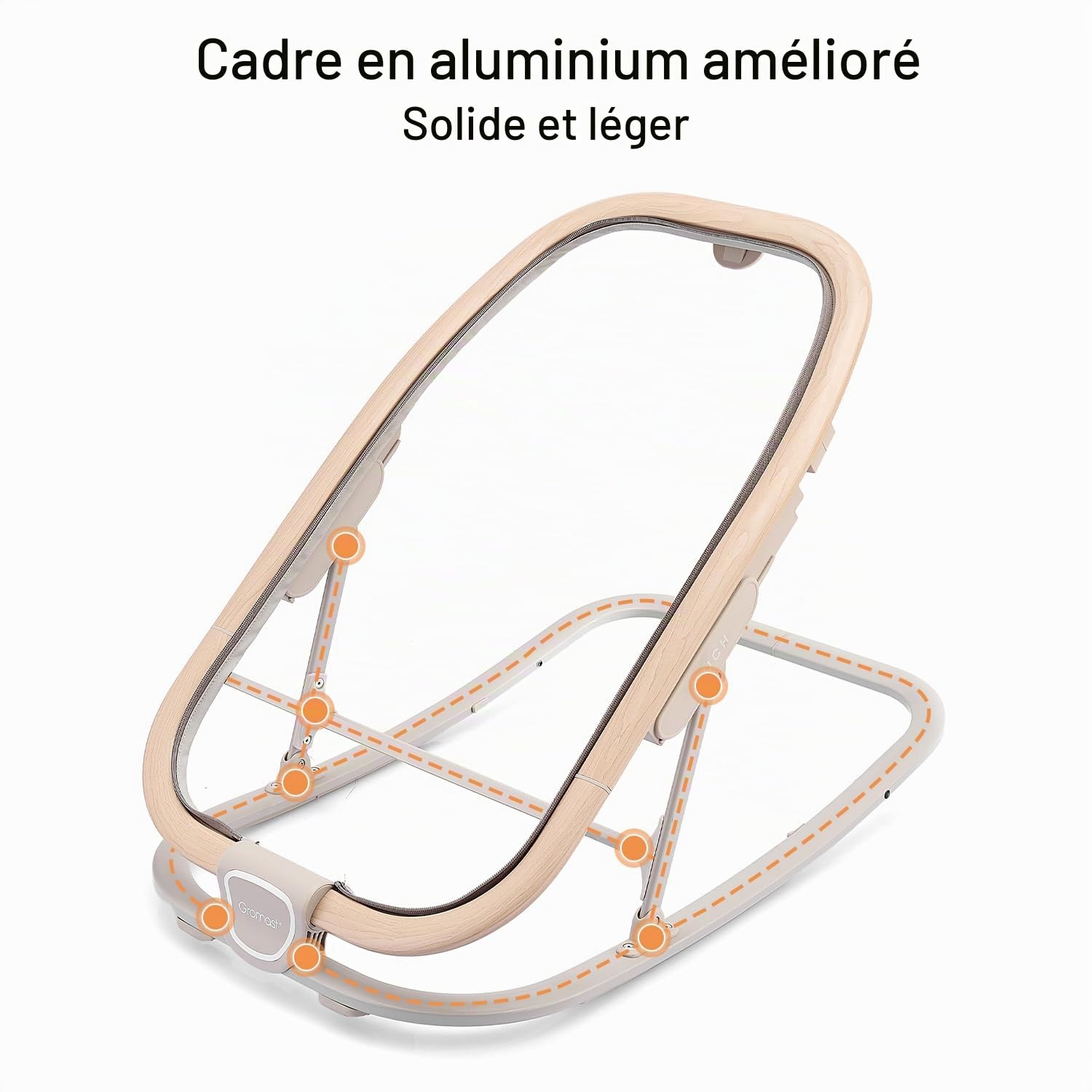 Gromast Transat 2-en-1 pour bébés, transat portable à 3 positions d'inclinaison, avec jouets suspendus et sac de transport - Vert