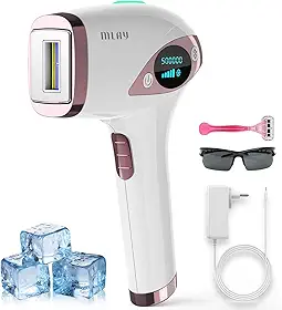 Depilador a Laser IPL MLAY T4 com Resfriamento, Aprovado pela ANVISA, Luz Pulsada para Uso Doméstico, Redução Visível de Pelos com Uso Contínuo, Unissex, para Rosto, Axilas e Corpo, Bivolt