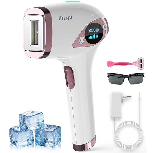 Depilador a Laser IPL MLAY T4 com Resfriamento, Aprovado pela ANVISA, Luz Pulsada para Uso Doméstico, Redução Visível de Pelos com Uso Contínuo, Unissex, para Rosto, Axilas e Corpo