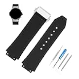 Big Bang Rubber Frosted 25mm Silicone Watch Bands Replacement Compatible for Hublot 19mm*25mm*22mm Big Bang Replacement Watch Strap Wirstband With Mental Buckle For Men and Women
