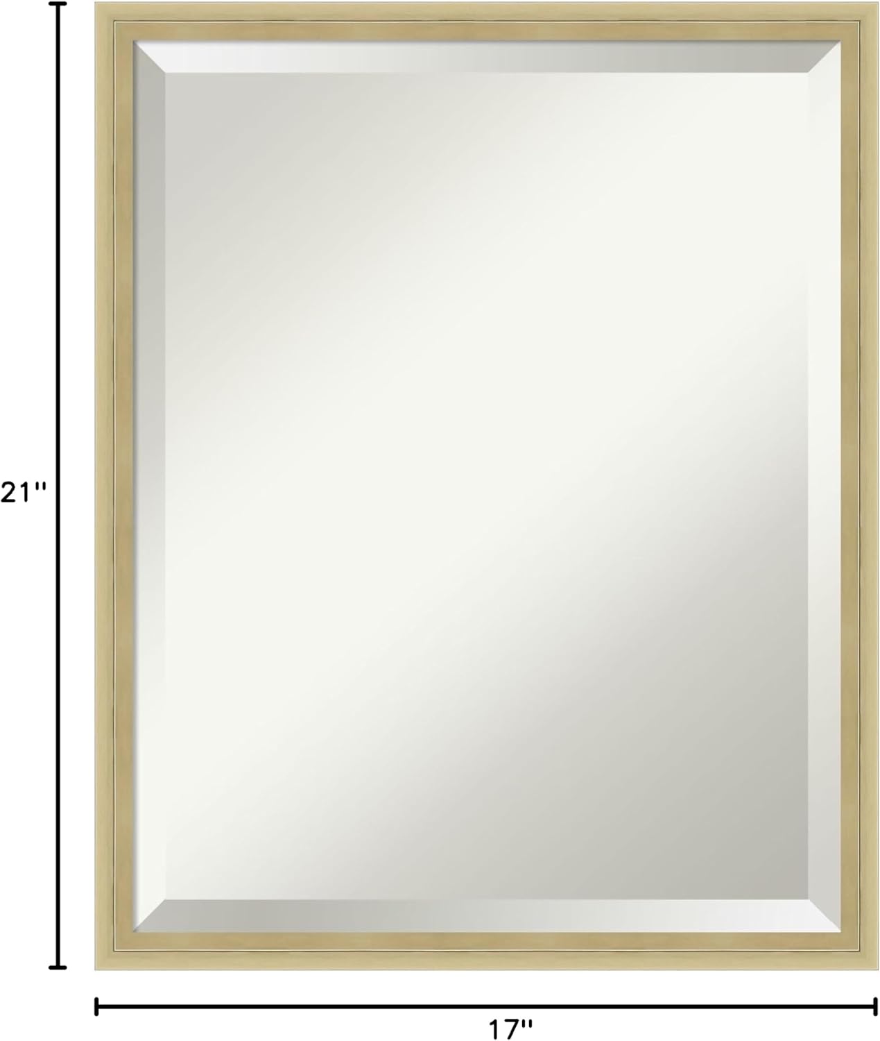 Amanti Art Gold Bathroom Mirror for Over Sink, 21x17 Lucie Champagne Rectangle Vanity Mirror, Small Modern Wood Frame, Hangs Horizonally and Vertically, Bathroom Wall Decor, Beveled Edge