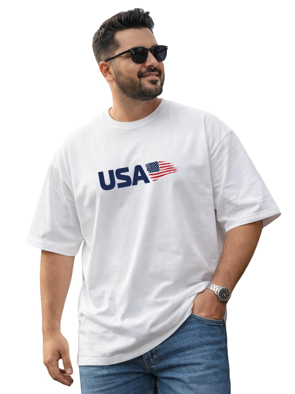 veirdo Men’s Cotton Half Sleeve Plus Size Printed T-Shirts with NY & USA Designs, Stylish Comfortable & Durable Tees, Available in 2XL to 5XL Sizes-picture-19