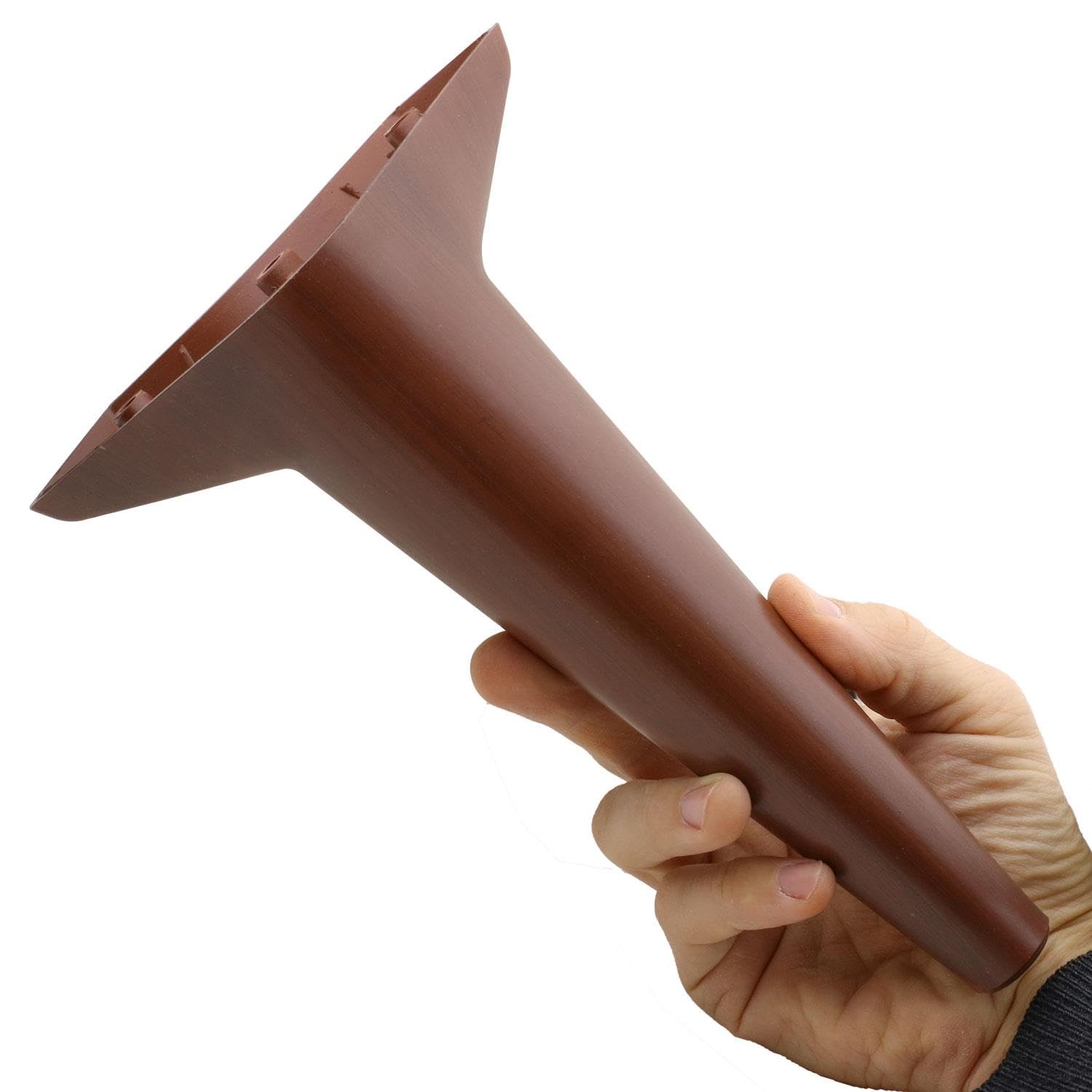 Badem10 4 Adet Aspen Lüks Mobilya Kanepe Sehpa Puf Koltuk Ayağı 24 cm Kahverengi Ahşap Desenli Baza Ayak