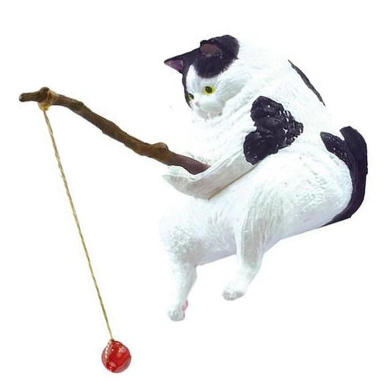 HDOYTXXM Cats Angler Car Decors Resin Craft Dashboard Accessory Rearview Pendant for Automotive Decoration Fishing Cats Toy