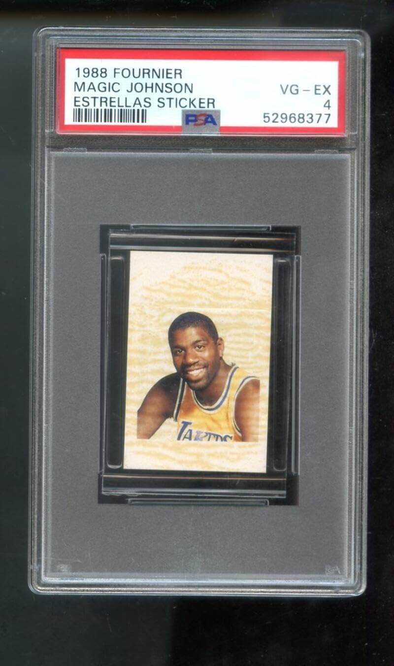 1988 Fournier Estrellas Sticker Magic Johnson PSA 4 Graded Basketball Card NBA - Unsigned Basketball Cards