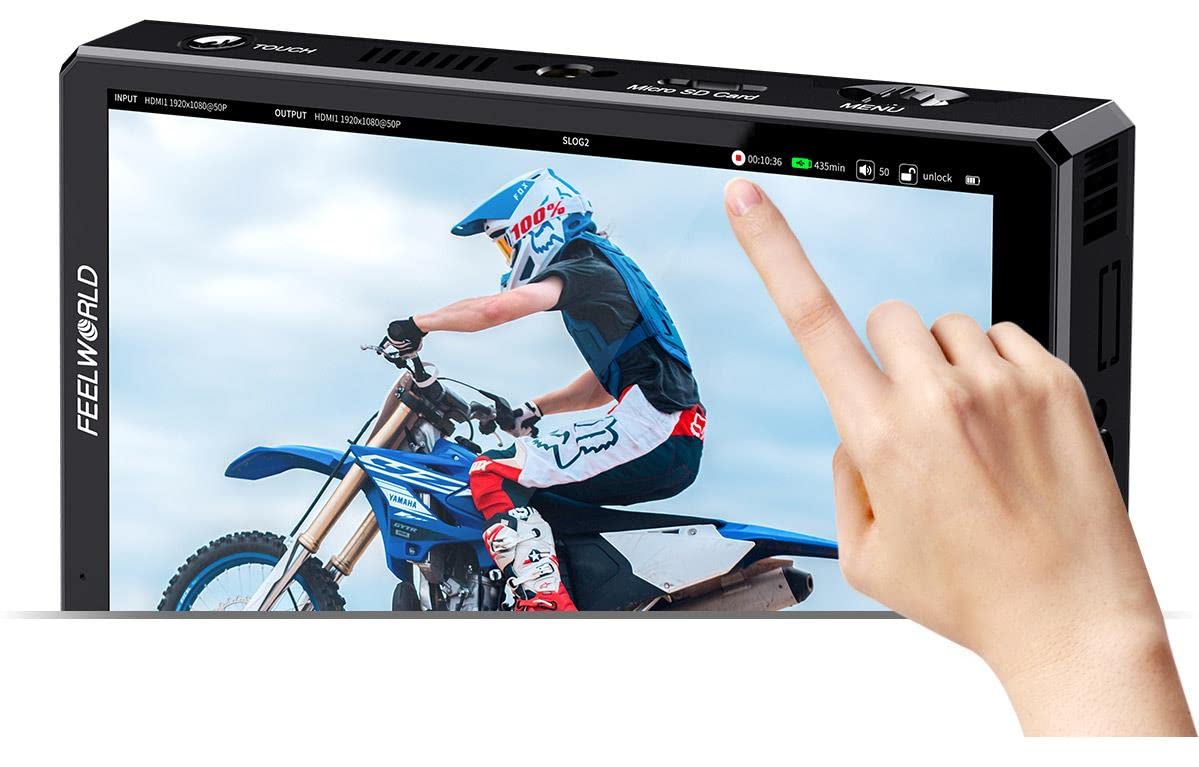 Feelworld CUT6 6 Pollice On-Camera Monitor Registratore Touchscreen Campo Monitor FHD 1920x1080 4K HDMI 3D LUT con Hot Shoe Mount