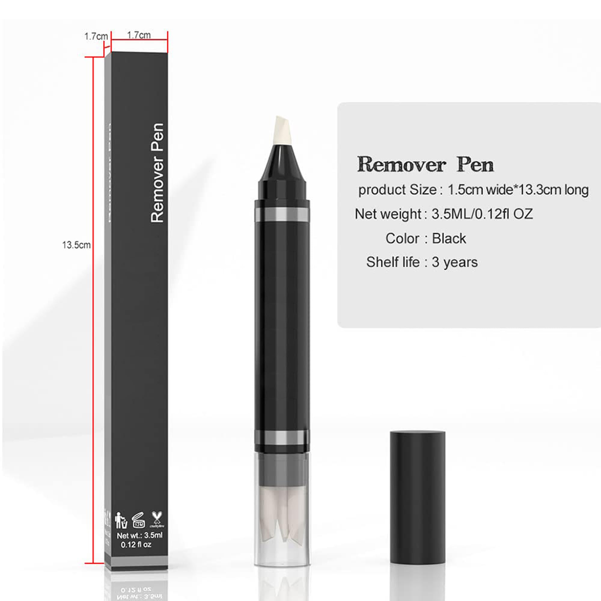 Lápiz removedor de maquillaje de ojos, corrector de ojos, removedor de lápiz, sin lavado, corrección rápida, delineador de ojos manchado, fácil de usar y fácil de usar y fácil de viajar, con 9