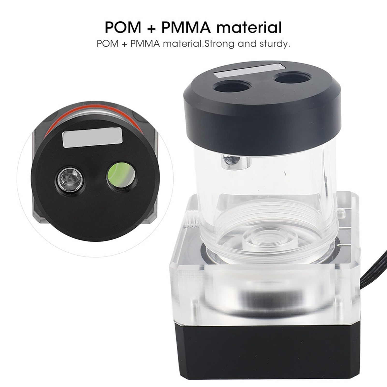 Ejoyous Pompa 'Acqua per Computer POM Kit di Raffreddamento Ad Acqua PMMA con Controllo della velocità PWM 500L H Flusso Sollevamento Antischiuma Integrato per PC di Raffreddamento Ad Acqua Desktop