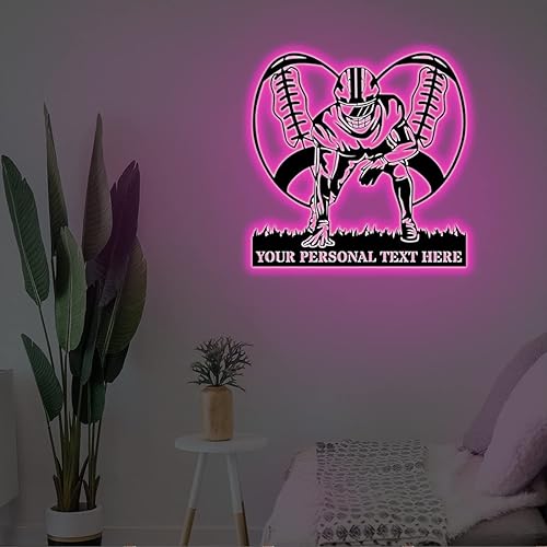 Miniatura 5 de Regalos de fútbol personalizados para niños, nombre personalizado de fútbol con luz nocturna LED, letrero de pared de luz de neón de fútbol, 16