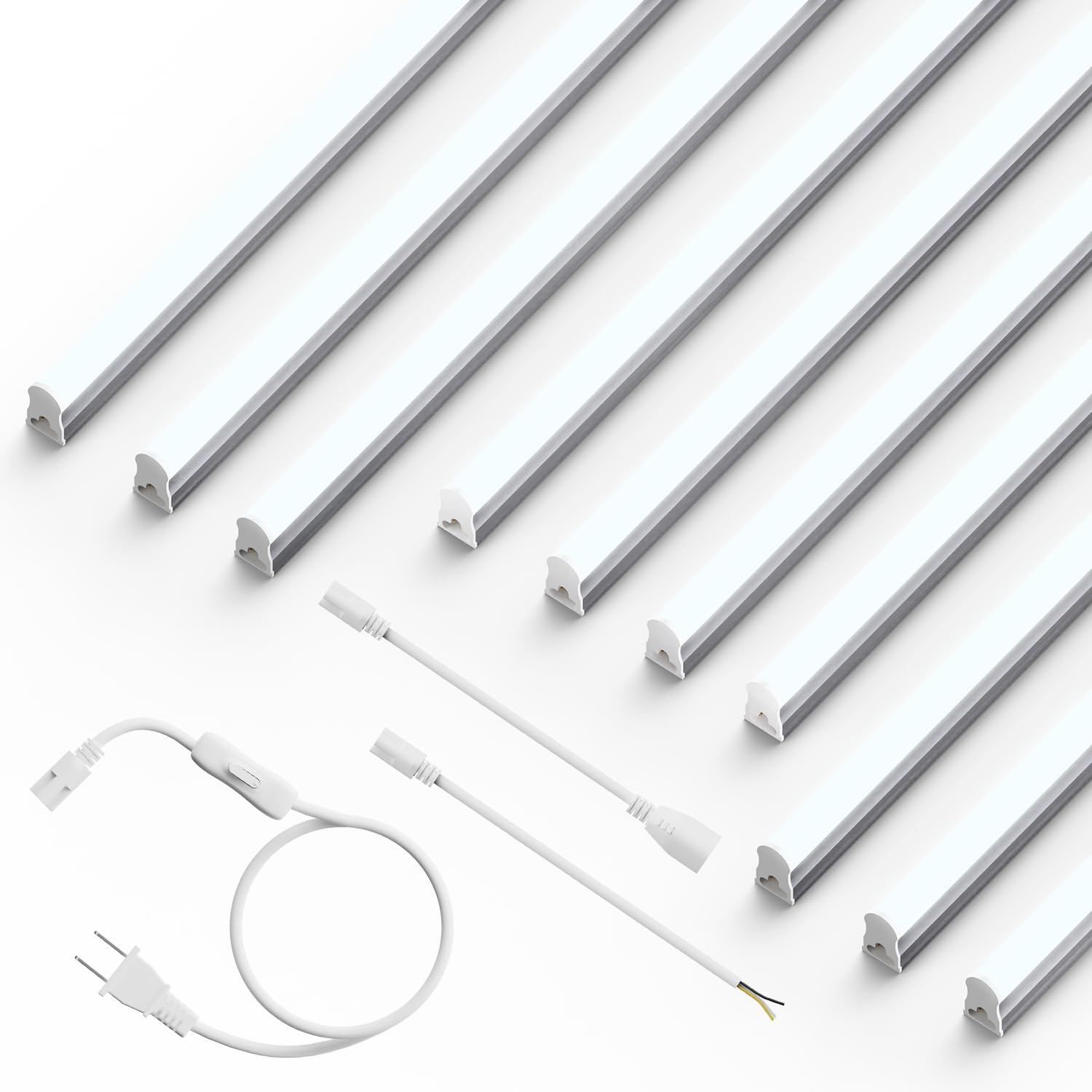 Ensenior 4FT LED Shop Lights, T5 6500K Super Bright Garage Lighting, 10Pack