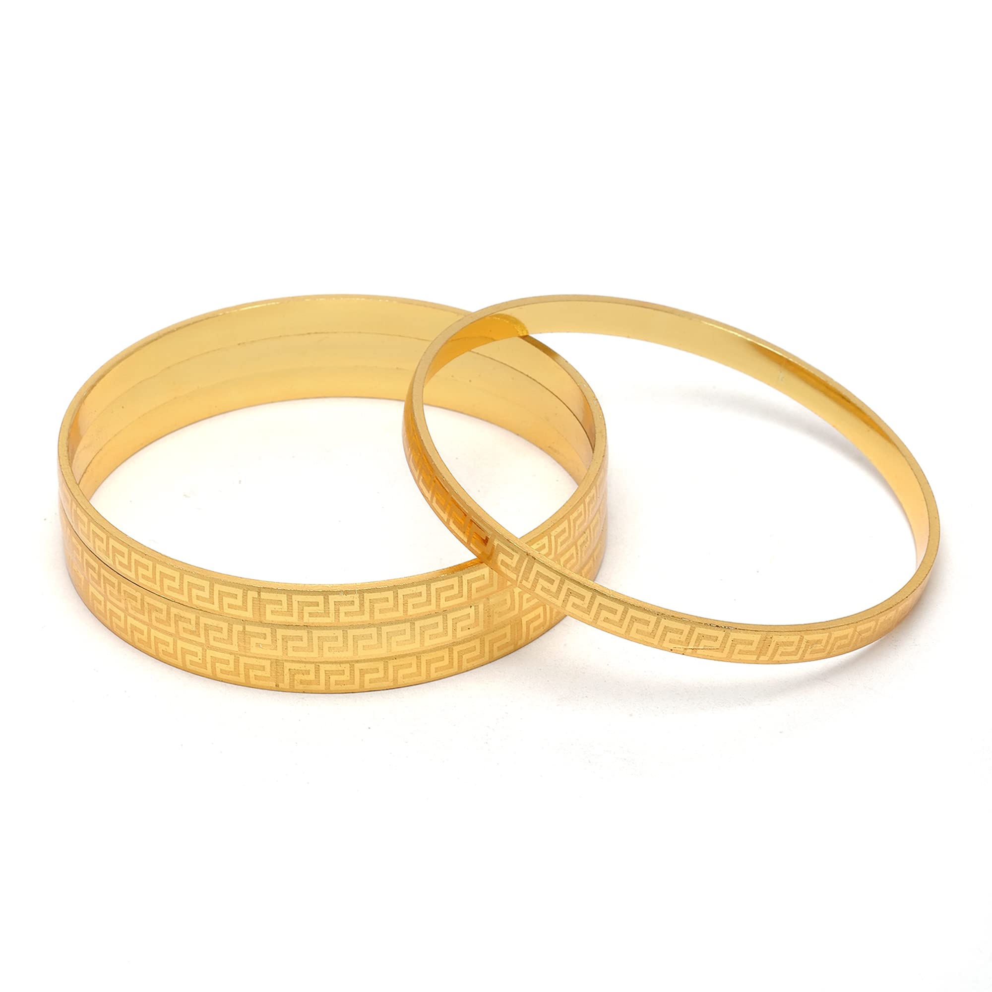 ZENEME Set Of 4 Gold-Plated Textured Handcarfted Classic Bangles For Girls and Women (Maze, 2.6) (B0C3YR3SVJ) Amazon Price History, Amazon Price Tracker