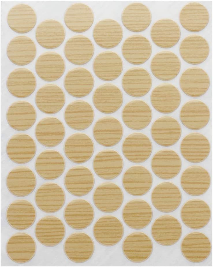 FastCapFC.WP.916.cm 9/16" Self Adhesive Furniture Cabinet Screw Cap Covers Clear Maple (1060 Pack)