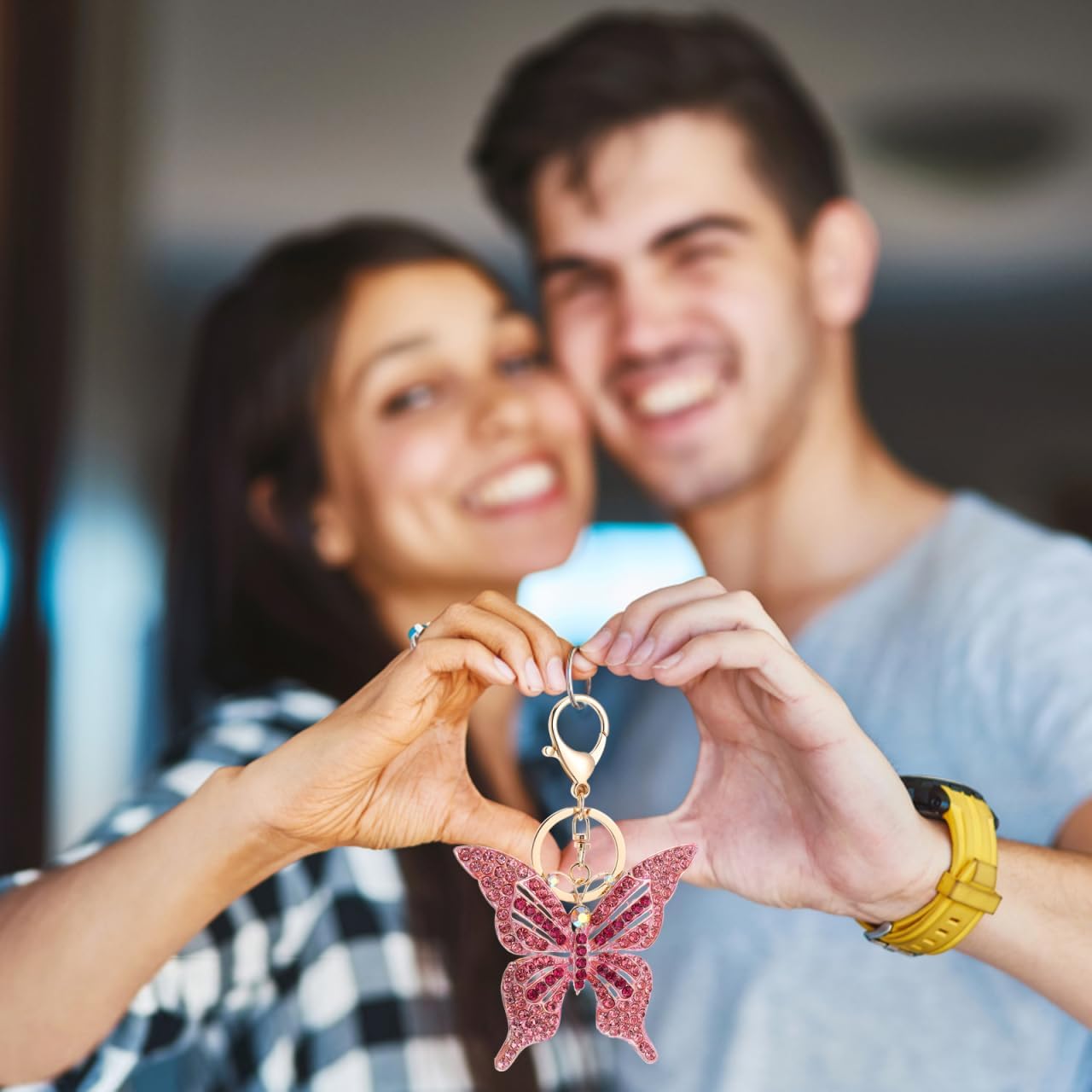 ABOOFAN Butterfly Keychain Purse Chain Charm 5.31" x 3.54" Sparkling Alloy Key Chain with Artificial Rhinestones Women Bag Decoration Accessory - Image 8