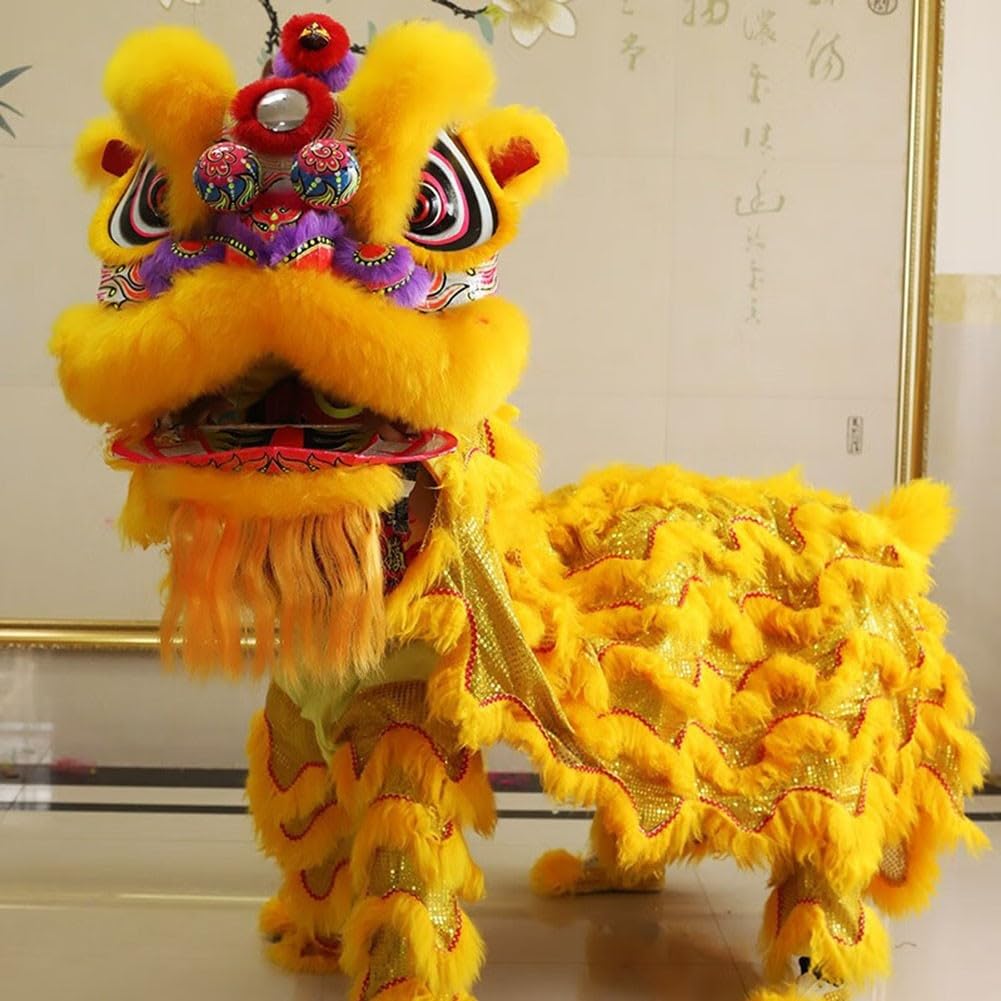 Chinese Dragon Dance Costume Performance Parade Stage Mascot 2 Player Outdoor Sport Lion Dance Set