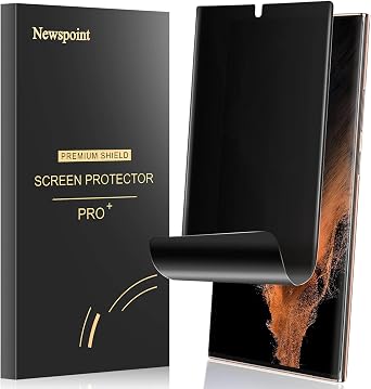 Galaxy S22 Ultra Privacy Screen Protector, [Case Friendly] [Support Fingerprint Unlock] Soft Film for Samsung Galaxy S22 Ultra 5G 6.8", Full Adhesive, Anti-Scratch, 3D Curve Fit, Touch Sensitive