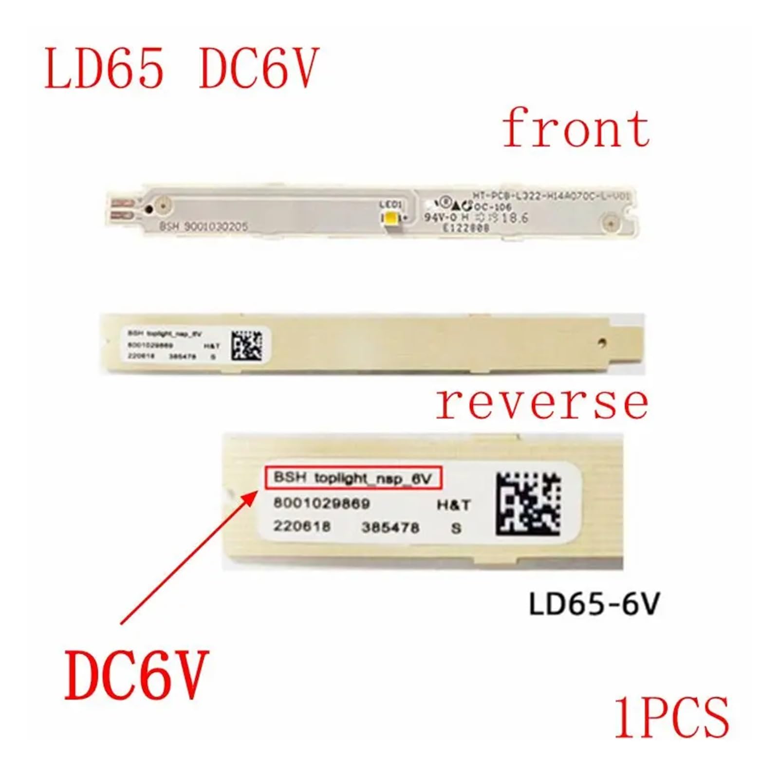 HWEIH 8001029869 DC6V for piezas de luz de exhibición de tira de luz de lámpara LED de refrigerador
