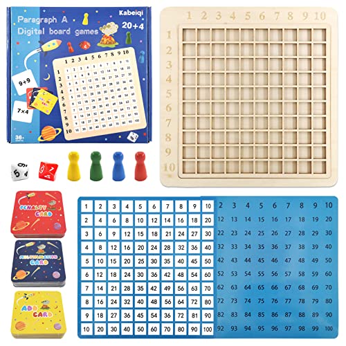 Shinybox Table de Multiplication en Bois, 2 in 1 Planche de Multiplication et l'ajout, Montessori Mathématique, Jouet en Bois Montessori, Jouets en Bois pour Apprends à Compter Nombres Multiplication Cover