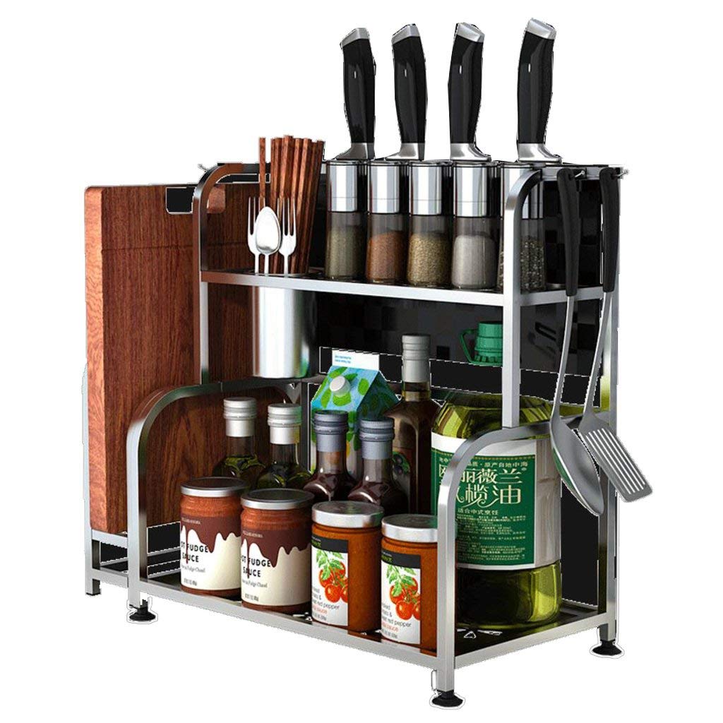 DFGHNBVC Spice Rack Freestanding Spice Racks Kitchen Rack Stainless Steel Multi-Layer Rack Kitchen Storage Rack Storage Shelves,S S,S S