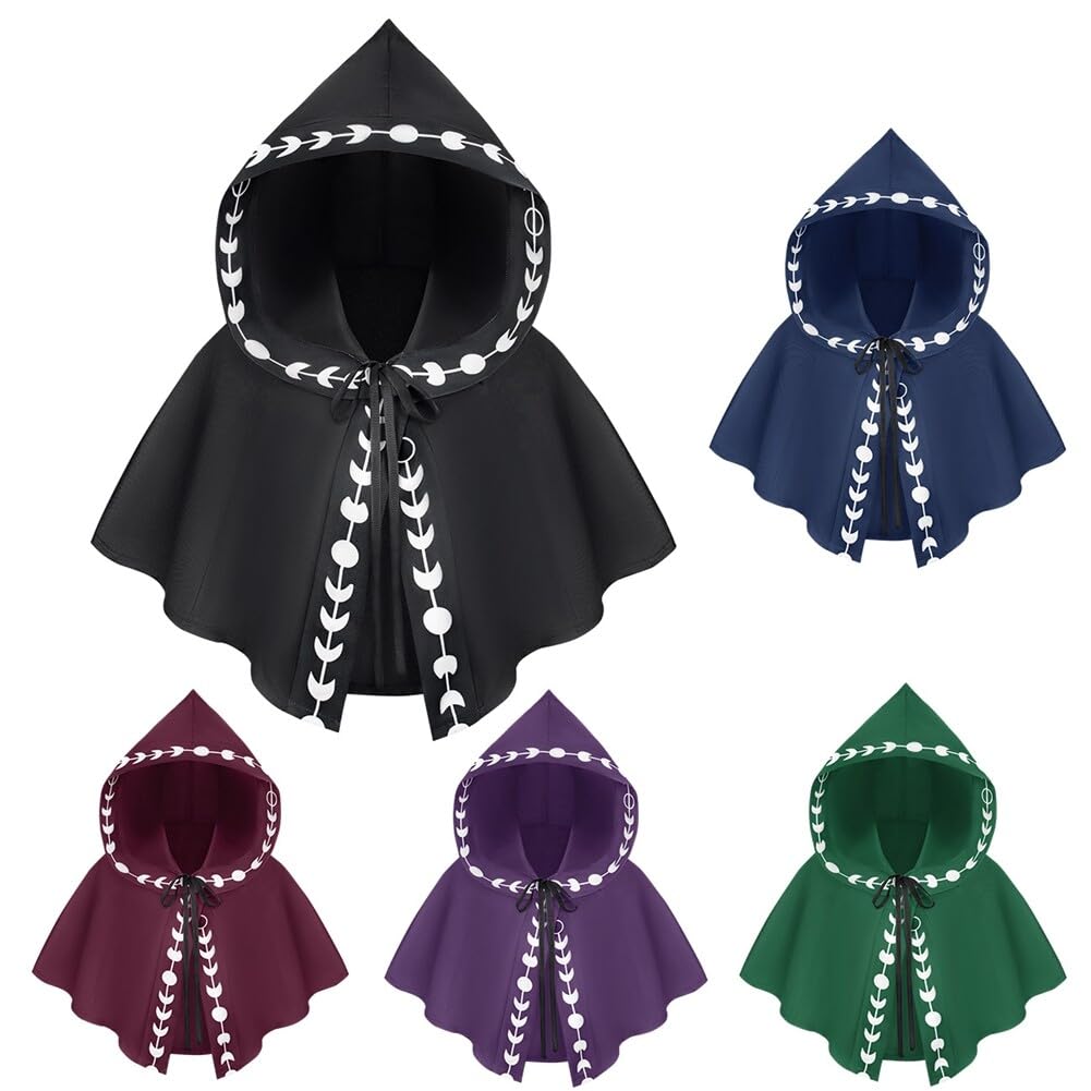 Cape Courte De Vampire – Homme Et Femme – Velours, Devant Incurvé – Style Médiéval Ou Renaissance – Pour Halloween, Carnaval, Fête Costumée