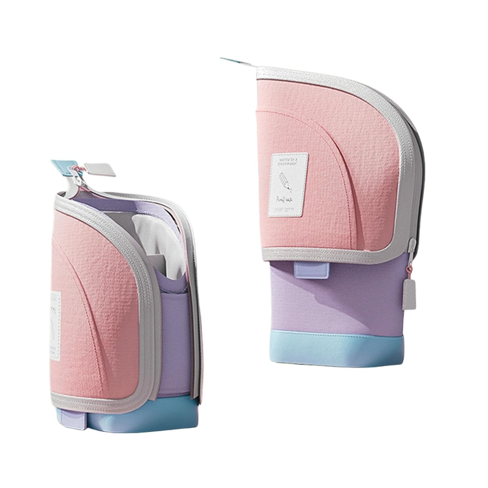 Yydpyzbd Girls Pink Pencil Case Telescoping Pen Pouches Standing Holder Storage Bag Travel Makeup Brush Organizers