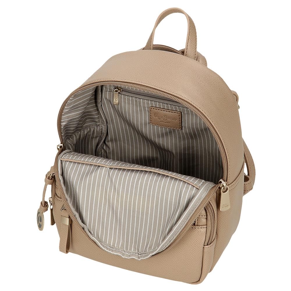 Pepe Jeans Elia Plecak Casual Beżowy 20x25,5x10 cm Skóra syntetyczna 5,1L by Joumma Bags, beż, Talla única, plecak na co dzień