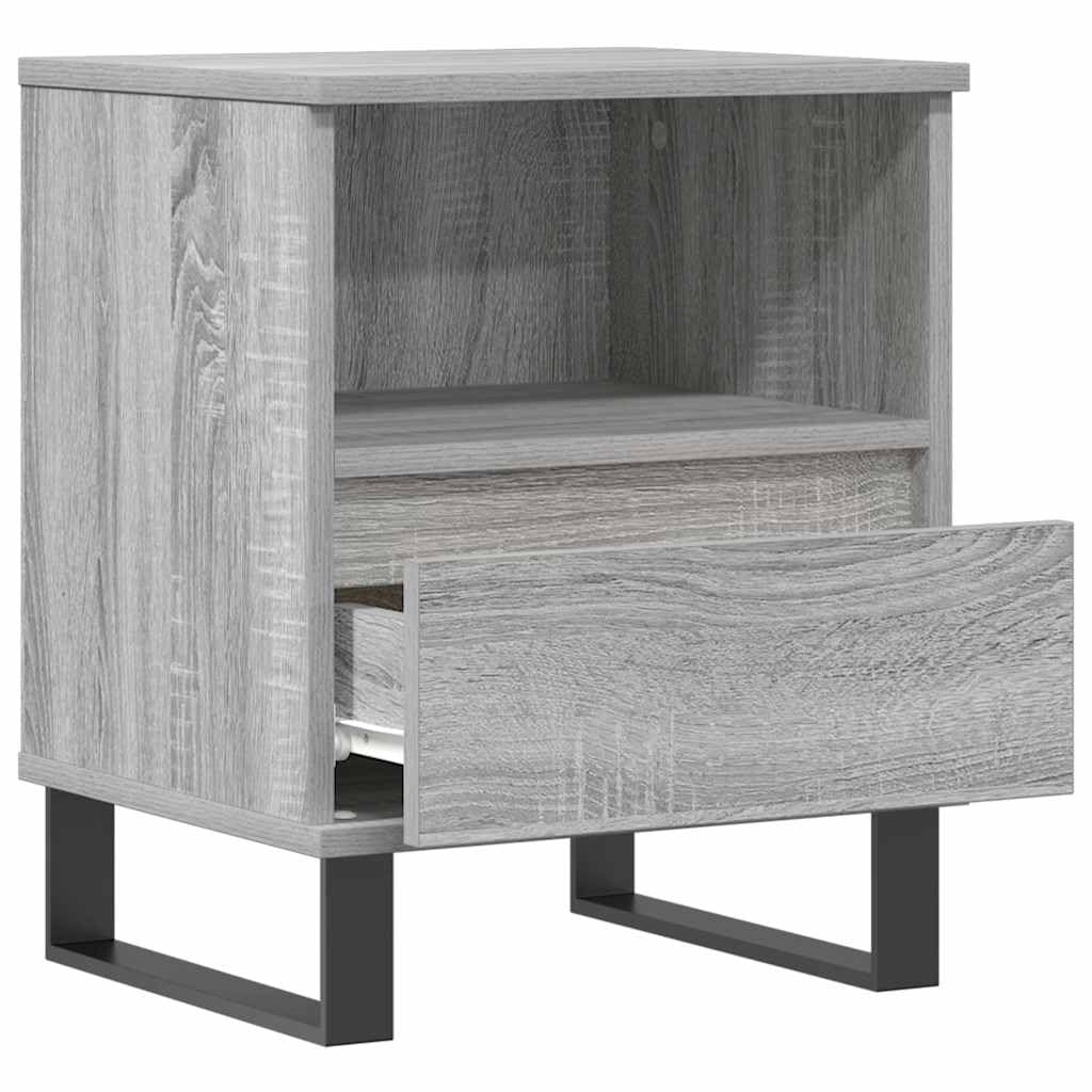 Eleganter Nachttisch mit Schublade und Fach aus Holzwerkstoff - Stabiles TV-Möbel mit Metallbeinen und feuchtigkeitsbeständiger Oberfläche für Wohnzimmer und Schlafzimmer