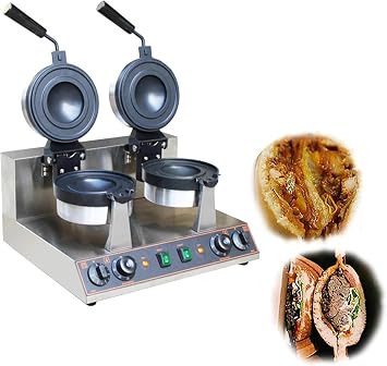 Electric Panini Press Burger Machine, 1300W Commercial Waffle Maker, Non-Stick Stainless Steel Double-Sided Heating, Doublehead