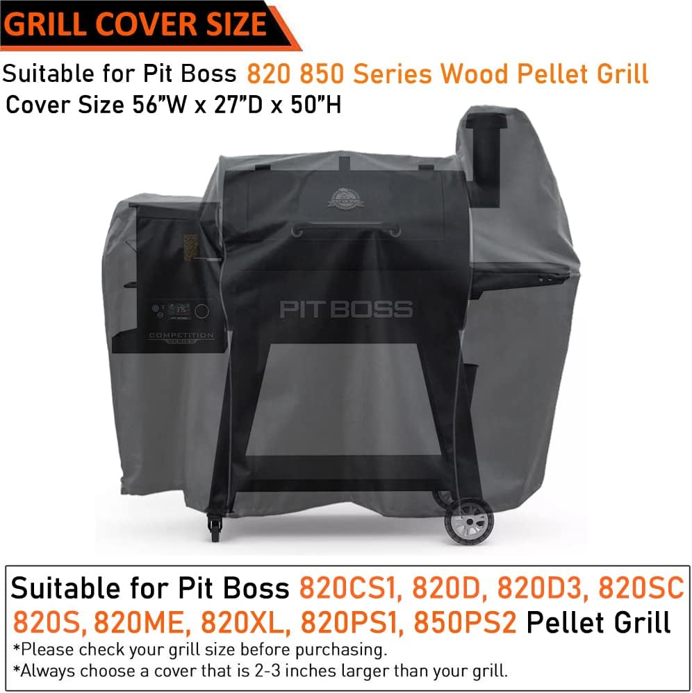ZJYWSCH Grill Cover for Pit Boss 850 Competition PB850CS1, PB820PS1 PB850PS2 Pro Series 850 DX 820 Sportsman 820SP 820D 820D3 820XL 700 DX Pellet Grill Smoker PitBoss 850 Grill Cover