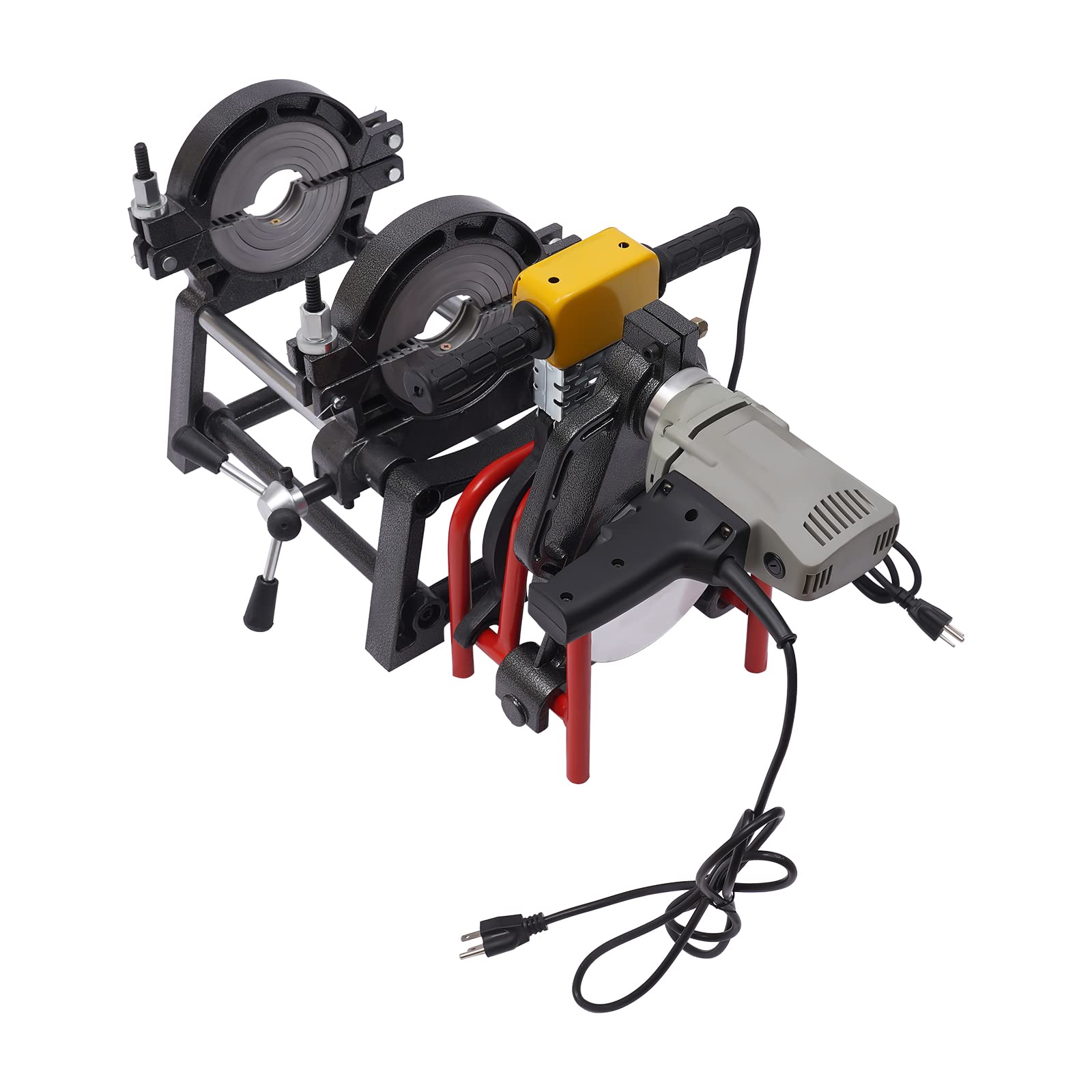 LIAPDG Aluminum Manually Operated Butt Fusion Welding Machine, Adjustable Pipe Welding Machine Butt Welding Clamp Double-Ring Fixation Removable Clip of Pe, Pp, Pipes, and Fittings