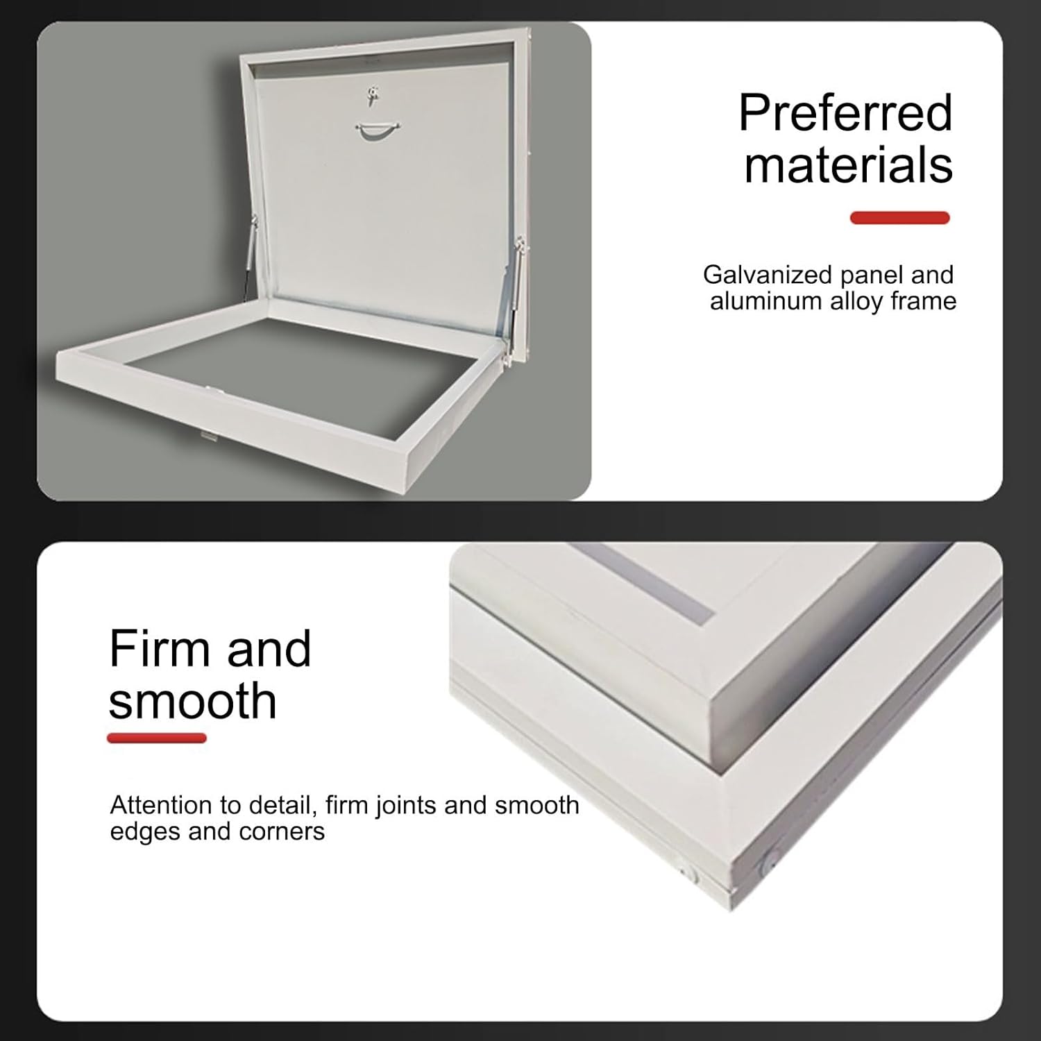 Aluminum Alloy Roof Access Hatch, Rectangle Attic Access Door, Boat Deck Lid Cover for Home, Office, Factory & Hotel - Durable 66cm/25.9in Roof Hatch