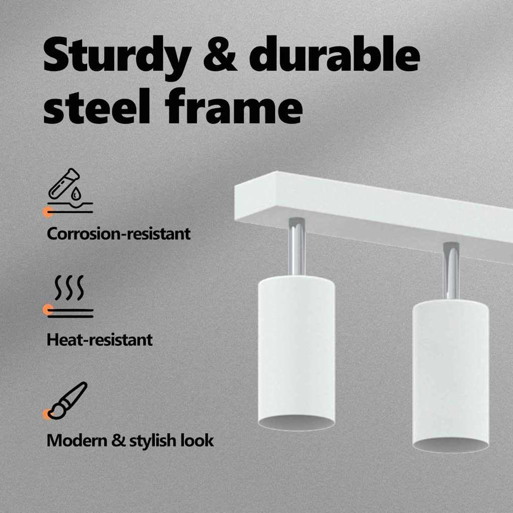 vidaXL Foco de techo con focos Blanco 73 x 6 x 16 cm Metal | Tiene 6 luces ajustables para que las uses como quieras, Diseñado para ahorrar energía sin perder brillo,