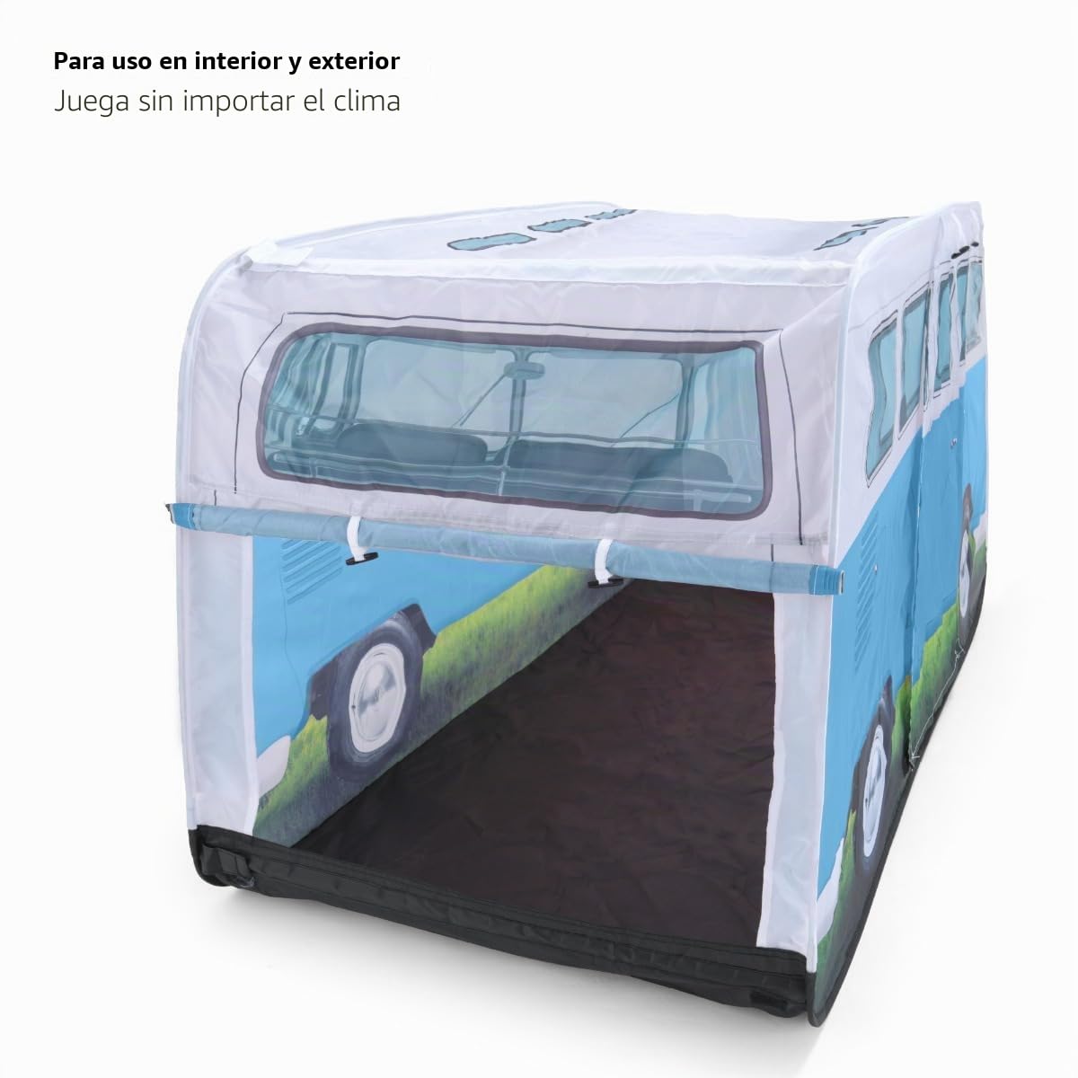 VW Collection - Volkswagen Furgoneta Hippie Bus T1 Van Tienda de campaña Pop up para niños (Azul & Blanco)
